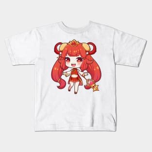 Cancer the Crab Chibi Zodiac Anime Girl Kids T-Shirt